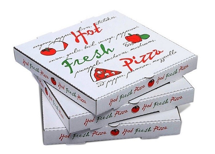La pizza imprimable de carton ondulé enferme dans une boîte des